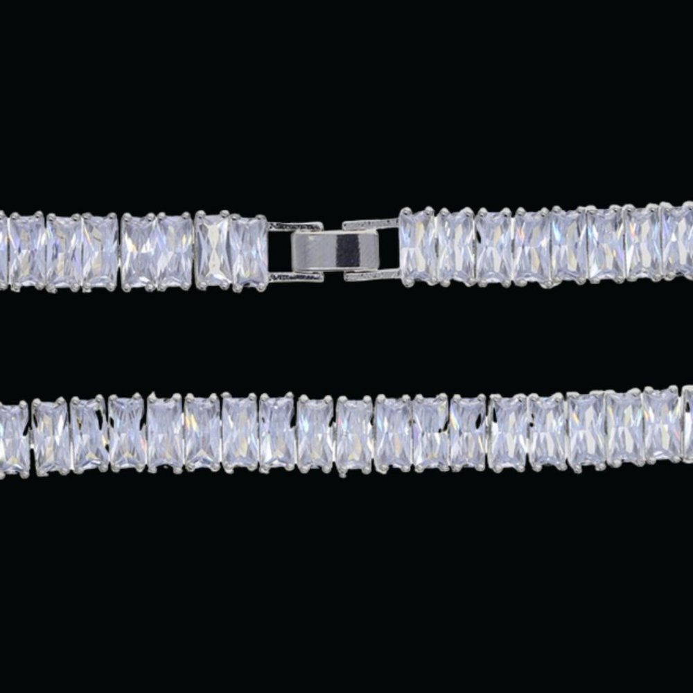 8MM Bling Baguette Diamond Clean Cut Bracelet - Picture 2 of 6